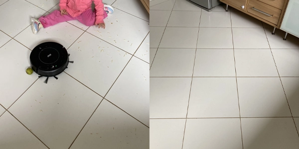 robo aspirador antes e depois